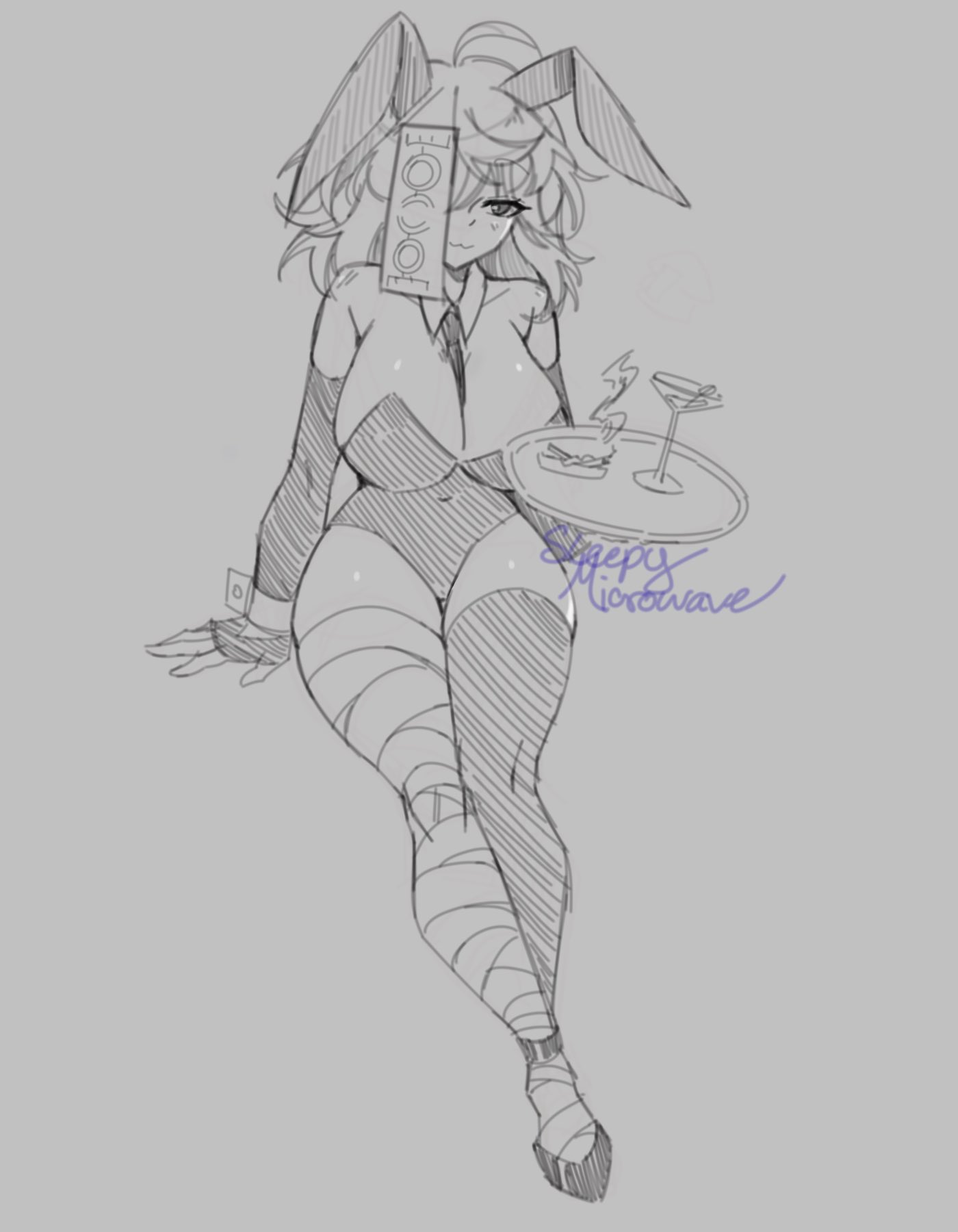 1girls, breasts, bunnysuit, cleavage, clothing, roblox, roblox game, robloxian, rogue lineage, sketch, sleepymicrowave, tagme, watermark, zombie scroom (rogue lineage)