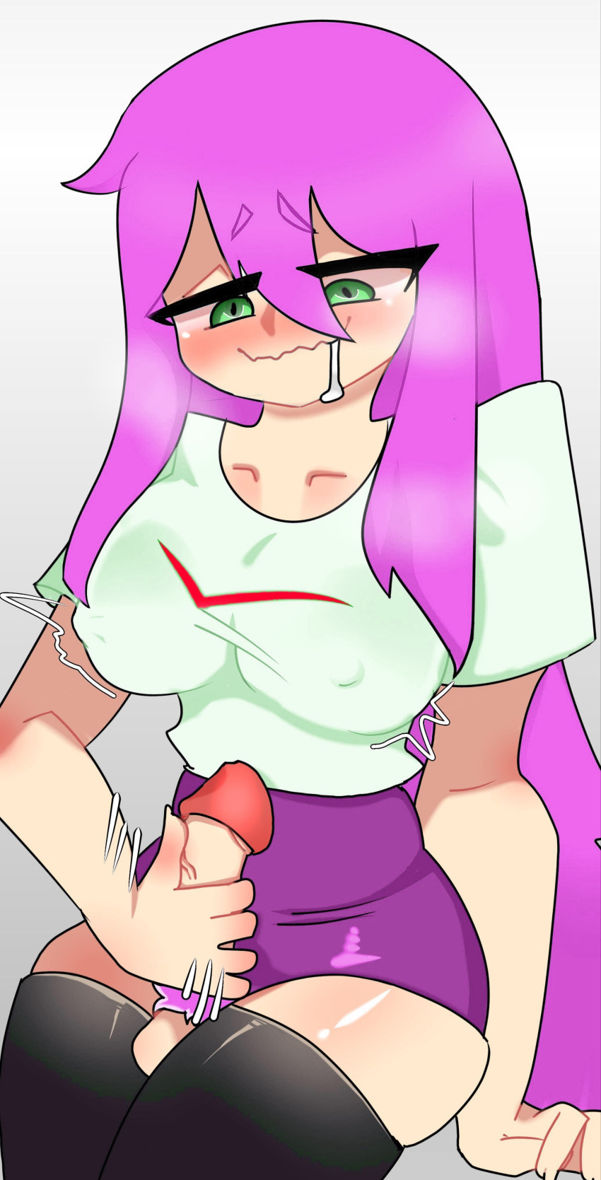 1futa alex_bravura black_panties clothed_masturbation clothse eyebrows_visible_through_hair fnf friday_night_funkin futa_only futanari green_eyes long_hair masturbating masturbation original_sky_(friday_night_funkin) penis pink_hair purple_skirt rubbing_dick sky_(friday_night_funkin) solo solo_futa white-skinned_futanari white_shirt white_skin