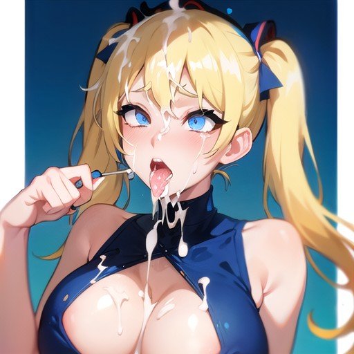 1girls after_sex aged_up ahegao ahegao_face ai_generated blonde_hair blue_eyes bubbles bubbles_(powerpuff_girls) cartoon_network cum cum_in_mouth cum_on_breasts cum_on_face cum_on_hair cum_slut female female_only idk_what_to_tag_it large_breasts powerpuff_girls promptchan promptchan.ai solo the_powerpuff_girls toonami