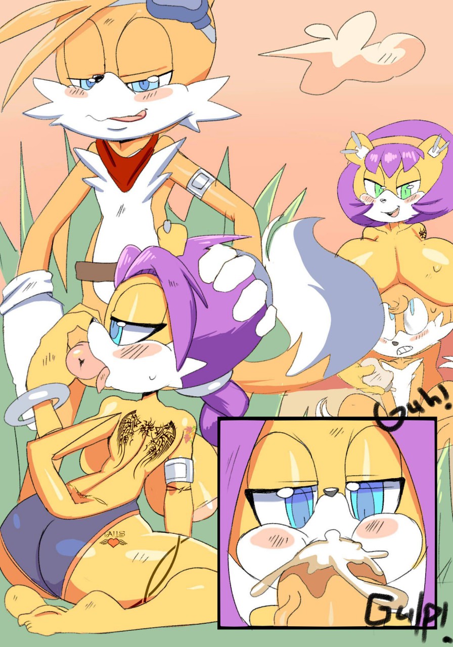 anthro big_breasts blush breasts clothing cloudz cum cum_in_mouth cum_inside daughter father father_and_daughter fellatio female incest male melody_prower mina_mongoose mother mother_and_son open_mouth oral outside parent sex skye_prower son sonic_(series) straight tails