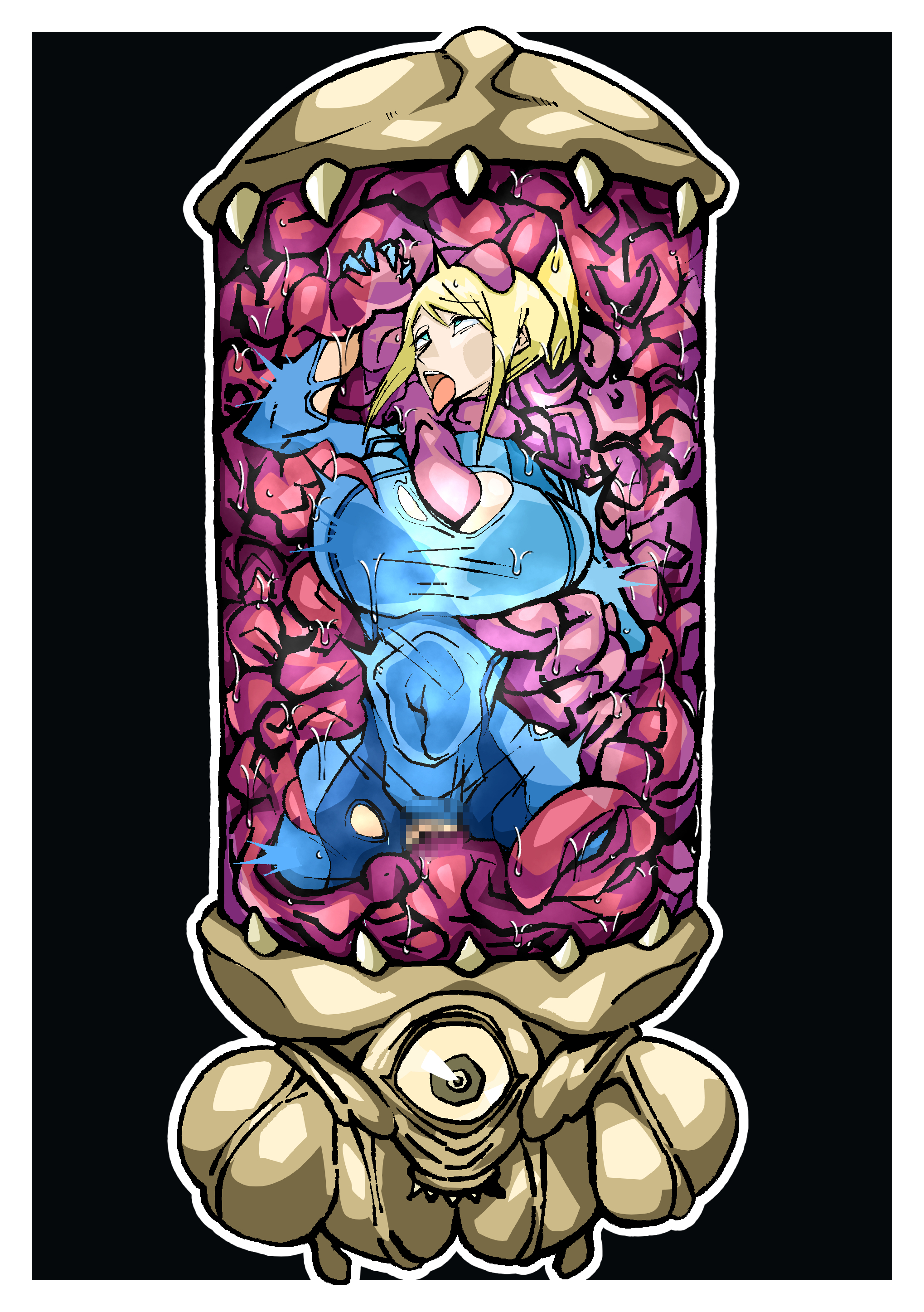 1girls, 2025, against glass, belly bulge, big breasts, black background, blonde hair, blue eyes, bodysuit, bondage, bound, breasts, breasts against glass, breasts on glass, broken rape victim, curvy, female, hman, huge breasts, light skin, light-skinned female, metroid, pussy, rape, restrained, restrained by tentacles, samus aran, seductive expression, sex, skin tight, tentacle, tentacle rape, tentacle sex, tentacle tank, tentacle trap, thick thighs, this is your life now, tight clothes, tight clothing, tongue, tongue out, torn bodysuit, torn clothes, trapped, vaginal penetration, vaginal sex, zero suit, zero suit samus
