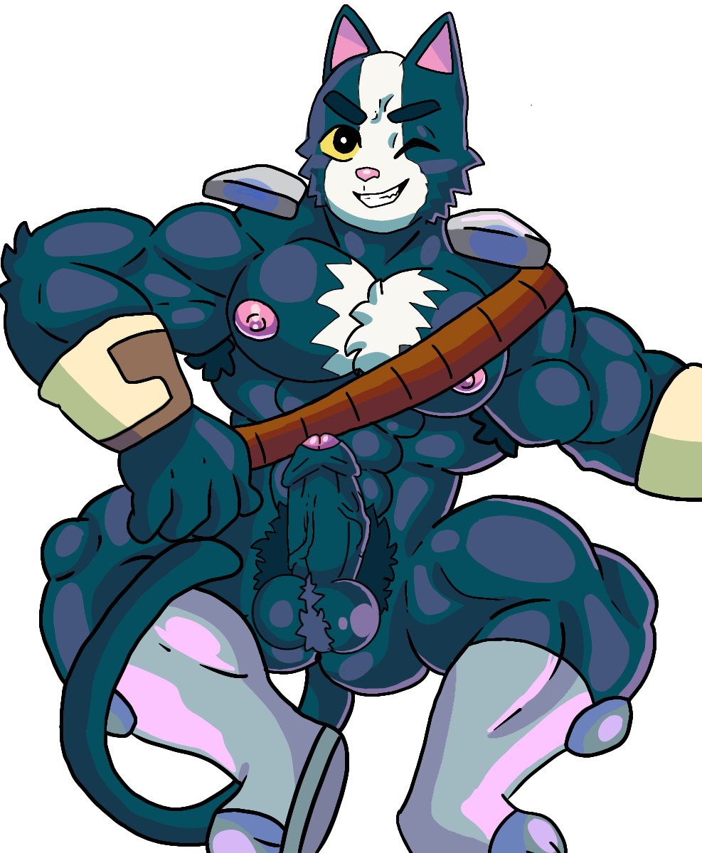 2021 absurd_res alien anthro avocato balls bara barazoku big_pecs big_penis blue_body blue_fur boots digital_drawing_(artwork) digital_media_(artwork) domestic_cat felid feline final_space fur furry furryonline1 gay hairy_armpits hairy_chest male male_only muscles muscular muscular_arms muscular_legs muscular_male naked nipples pecs penis pubic_hair simple_background sitting smile smiling smiling_at_viewer twitter veiny_penis ventrexian white_background wink winking_at_viewer yellow_eyes