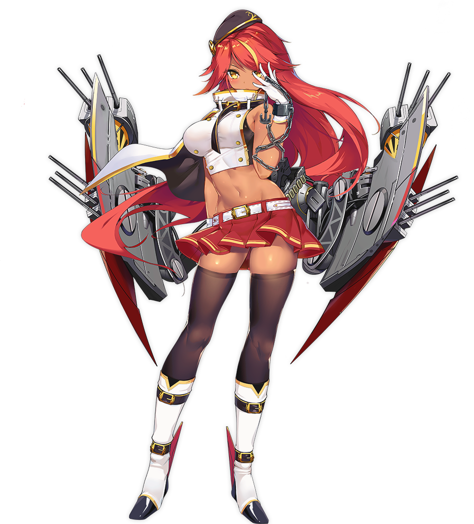 ass_visible_through_thighs azur_lane bare_shoulders belt beret black_headwear black_thighhighs blonde_hair blush boots breasts buttons cannon capelet cg chains closed_mouth crop_top dark-skinned_female dark_skin double-breasted female full_body gloves groin hair_between_eyes hair_over_one_eye hand_up hat high_heels jacket jacket_on_shoulders jamaica_(azur_lane) knee_boots large_breasts long_hair looking_at_viewer machinery midriff military military_uniform miniskirt multicolored_hair navel official_art orange_eyes pleated_skirt red_hair red_skirt rigging shiny_skin shirt sideboob skindentation skirt sleeveless sleeveless_shirt smile solo standing stomach streaked_hair tachi-e tan thighhighs transparent_background turret two-tone_hair very_long_hair white_belt white_footwear white_gloves white_jacket white_shirt yellow_eyes zettai_ryouiki