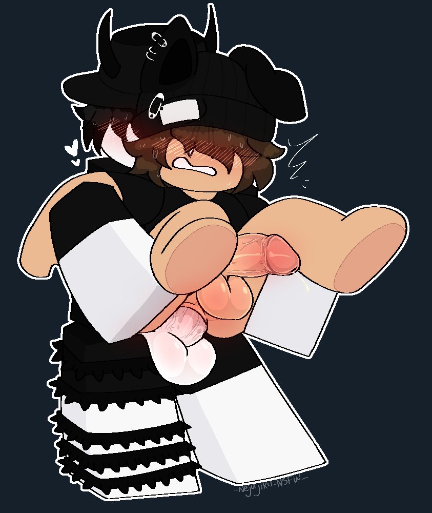 2boys, anal, anal sex, balls, blocky body, blush, gay, gay sex, legs in air, male, nejajiku nsfw, penis, roblox, roblox avatar, robloxian, stand and carry position, standing sex, sweat, tagme, white skin, yaoi