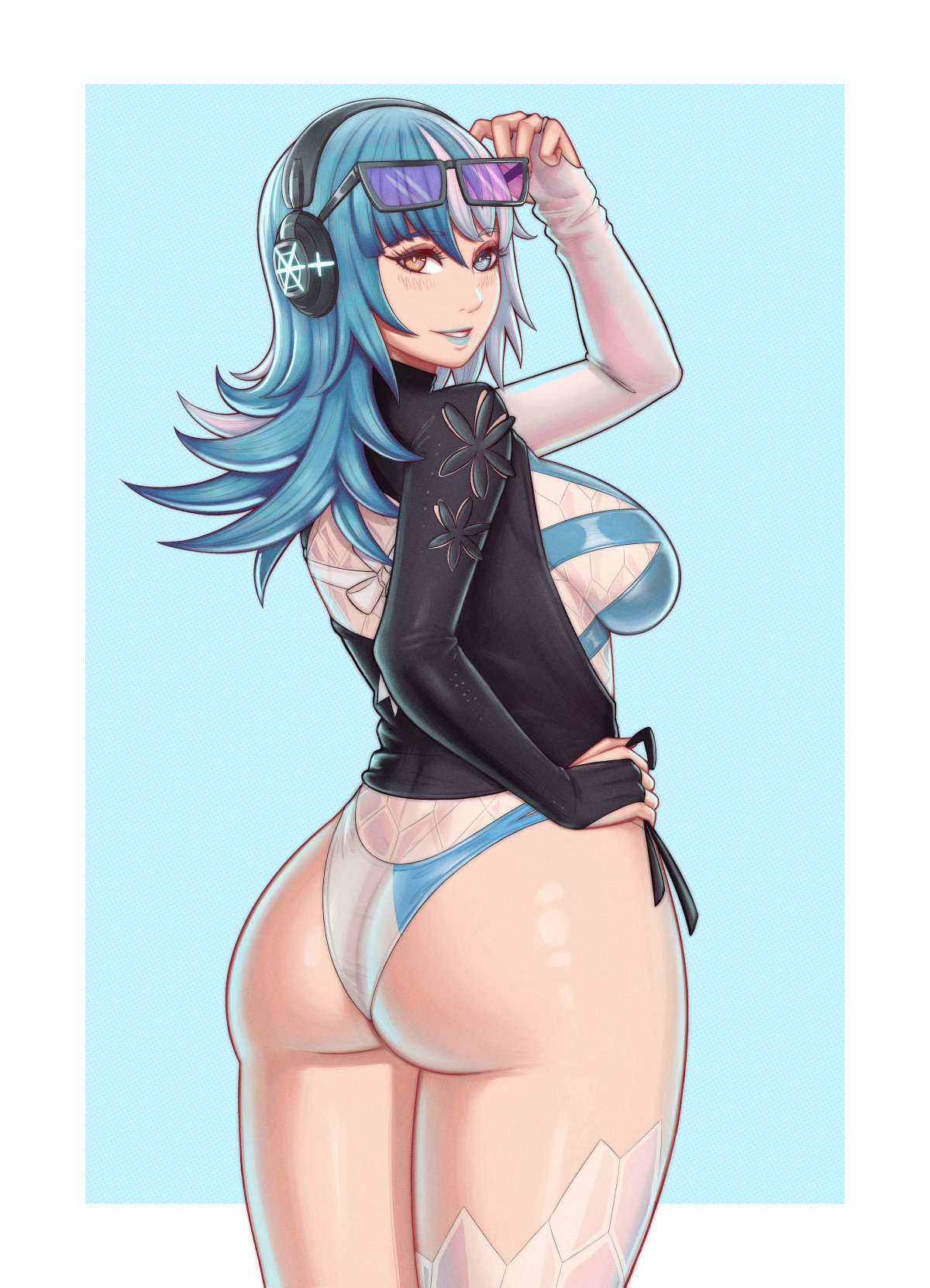 1girls, 2d, ass, ass focus, big ass, clothed, female, female only, luna snow, luna snow (cool summer), luna snow (marvel rivals), marvel, marvel comics, marvel rivals, thick thighs, vyor
