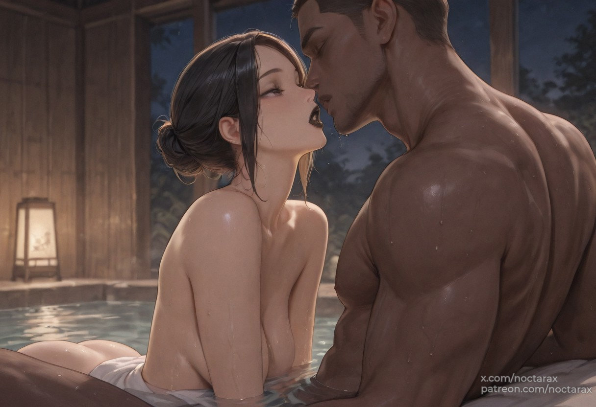 1boy, 1girls, ai generated, black lipstick, cheating, cheating girlfriend, cheating wife, cuckold, dark hair, dark skin, dark-skinned male, female, interracial, kirishima touka, male, netorare, noctarax, ntr, sex, short hair, tokyo ghoul