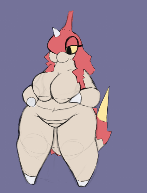 artesjsc big_breasts breasts cleavage female furry huge_breasts tagme thick_thighs wide_hips wurmple
