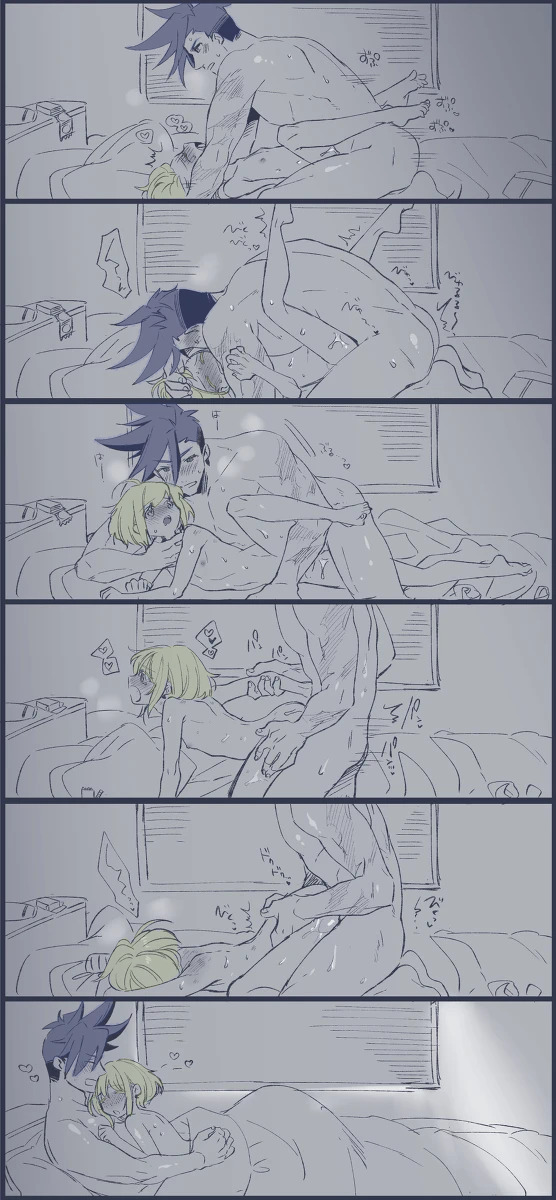 2boys, aftercare, anal, anal sex, androgynous, blonde hair, bob cut, comic, cuddling, femboy, galo thymos, gay, gay sex, lio fotia, male, petite, petite body, petite male, promare, short hair, size difference, twink, wholesome, wholesome sex, yaoi