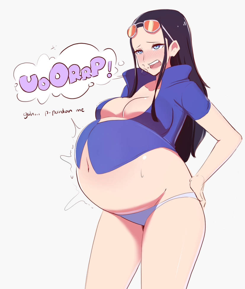 belly_expansion bloat bloated bloated_belly bloated_stomach bloated_tummy bloating burp burping elpacha2 female female_only nico_robin one_piece post-timeskip stuffed_belly