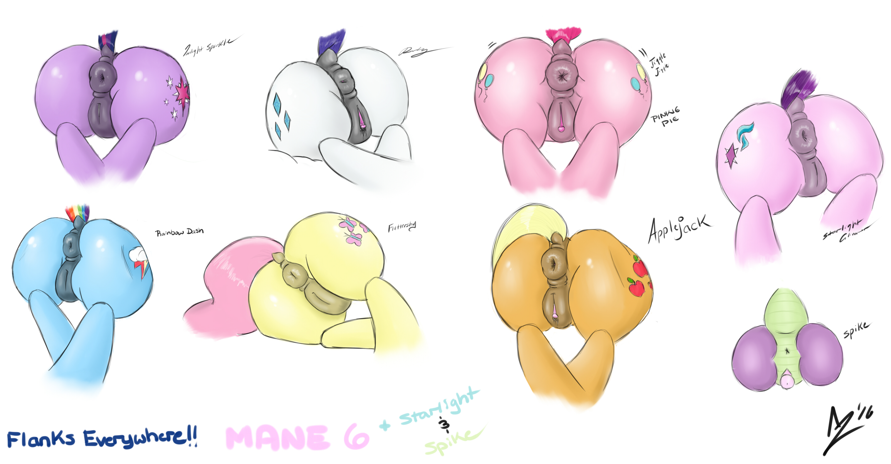 2016, aer0 zer0, anatomically correct, anatomically correct genitalia, anatomically correct pussy, animal genitalia, animal pussy, anus, applejack (mlp), ass, dated, dragon, earth pony, english text, equine, equine anus, equine genitalia, equine pussy, female, feral, fluttershy (mlp), friendship is magic, hasbro, horse, male, my little pony, pegasus, penis, pinkie pie (mlp), ponut, pony, pussy, rainbow dash (mlp), rarity (mlp), rear view, scalie, slit, spike (mlp), starlight glimmer, take your pick, text, twilight sparkle (mlp), unicorn