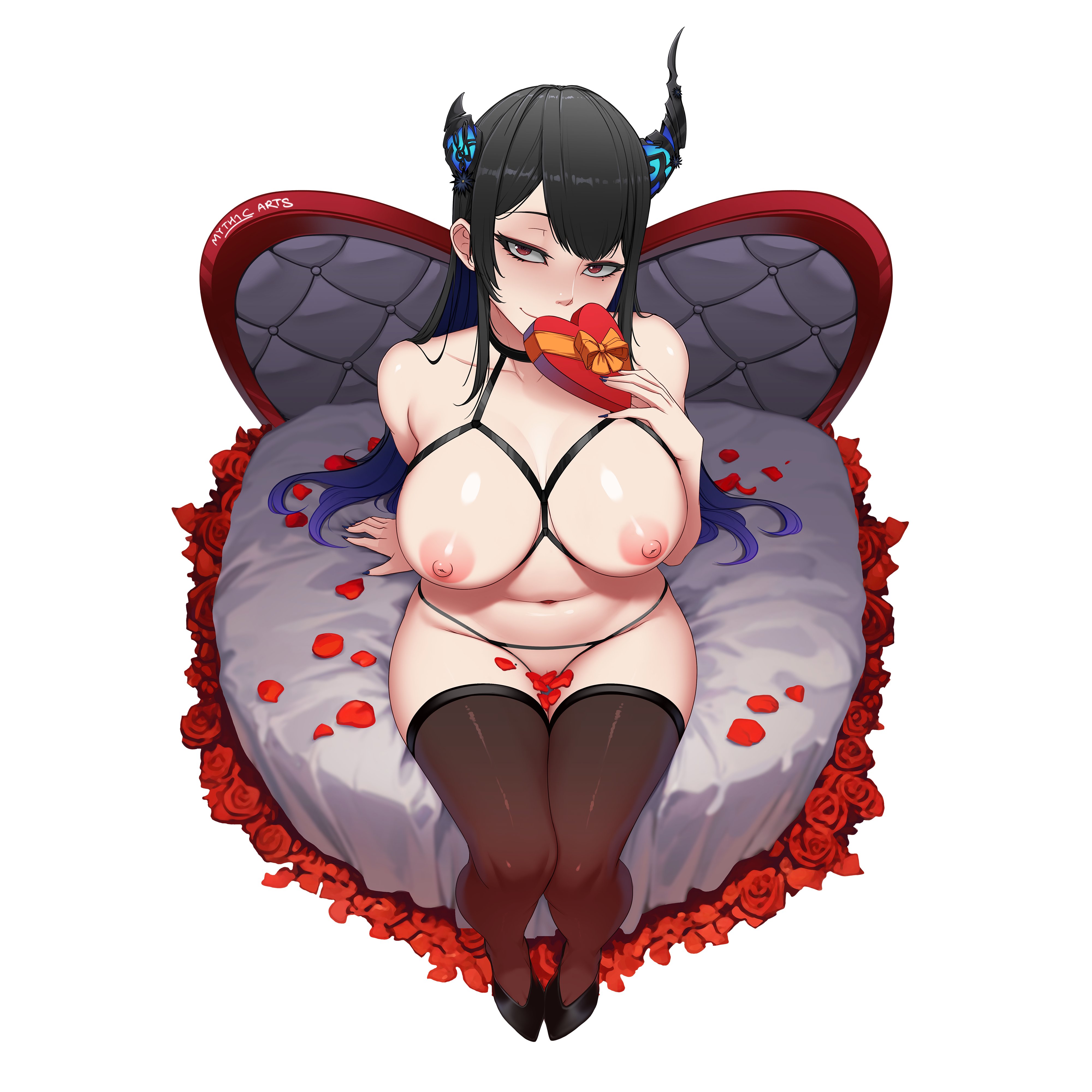 1girls, big breasts, breasts, female, female only, hololive, hololive english, hololive english -advent-, light skin, light-skinned female, myth1c, myth1carts, nerissa ravencroft, solo, virtual youtuber