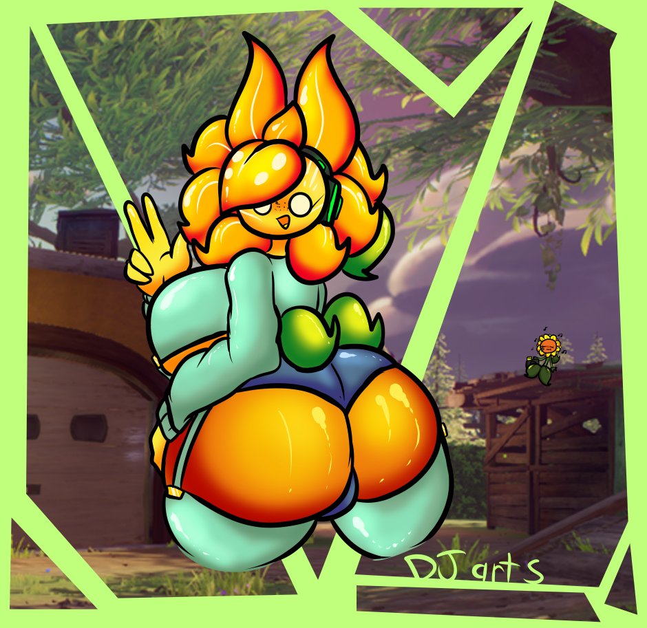 2024 :d adorable artist_signature big_ass big_breasts blue_sweater breasts cute denim_shorts dj_arts flower freckles game_background headphones peace_sign plantie plants_vs_zombies pvz shiny shiny_ass shiny_clothes shiny_skin smile stockings straps sunflower sunflower_(pvz) sunflower_queen_(pvz) sunny_(dj_arts) sweater thick_ass thick_thighs thigh_highs underboob wide_hips