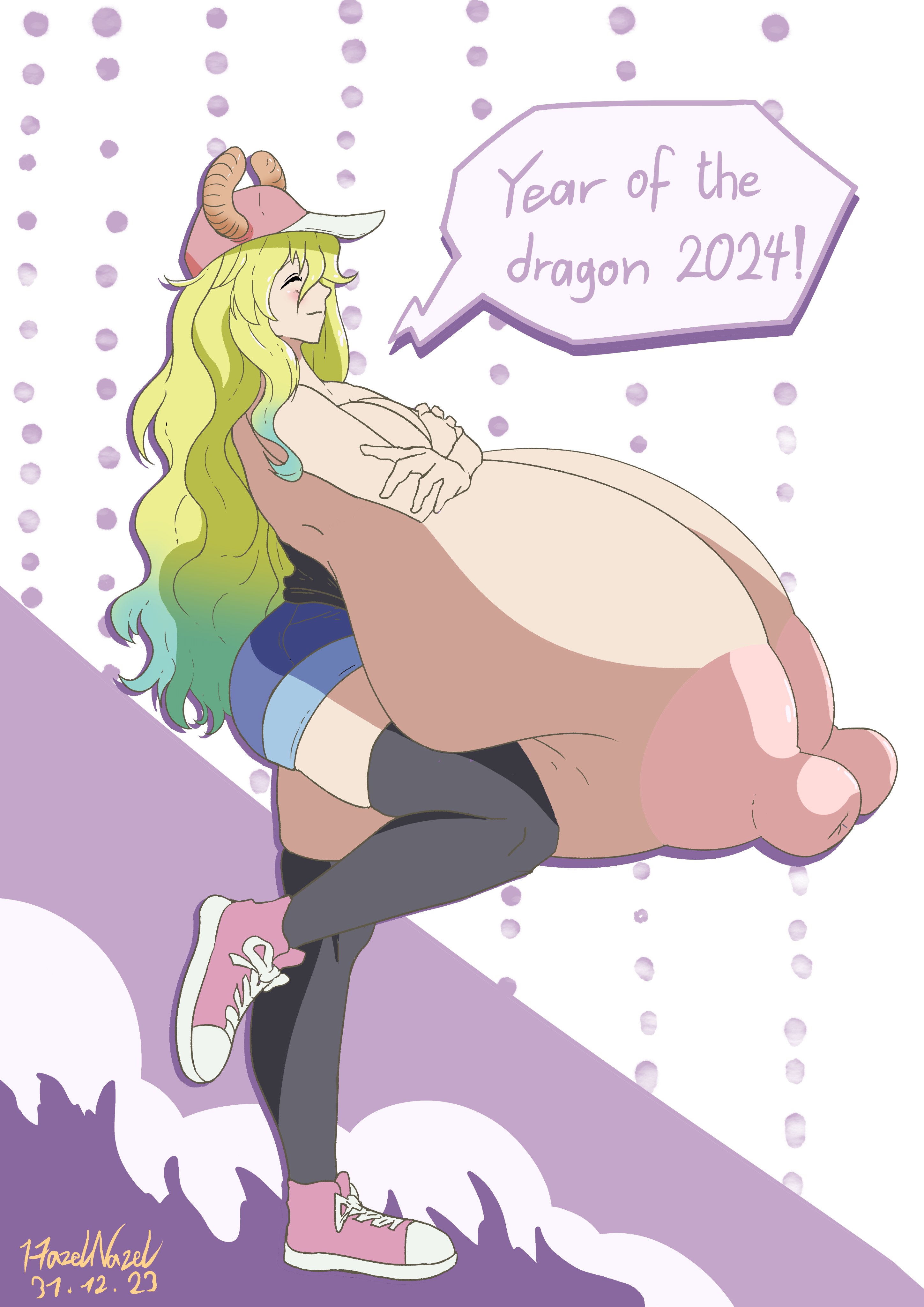 bare breasts, big breasts, breasts, breasts bigger than ass, breasts bigger than head, breasts bigger than torso, dragon maid, enormous breasts, exposed breasts, female, giant breasts, gigantic breasts, hazelnazel, huge breasts, hyper breasts, large breasts, lucoa, lucoa (maidragon), massive breasts, miss kobayashi's dragon maid, quetzalcoatl (dragon maid), tagme