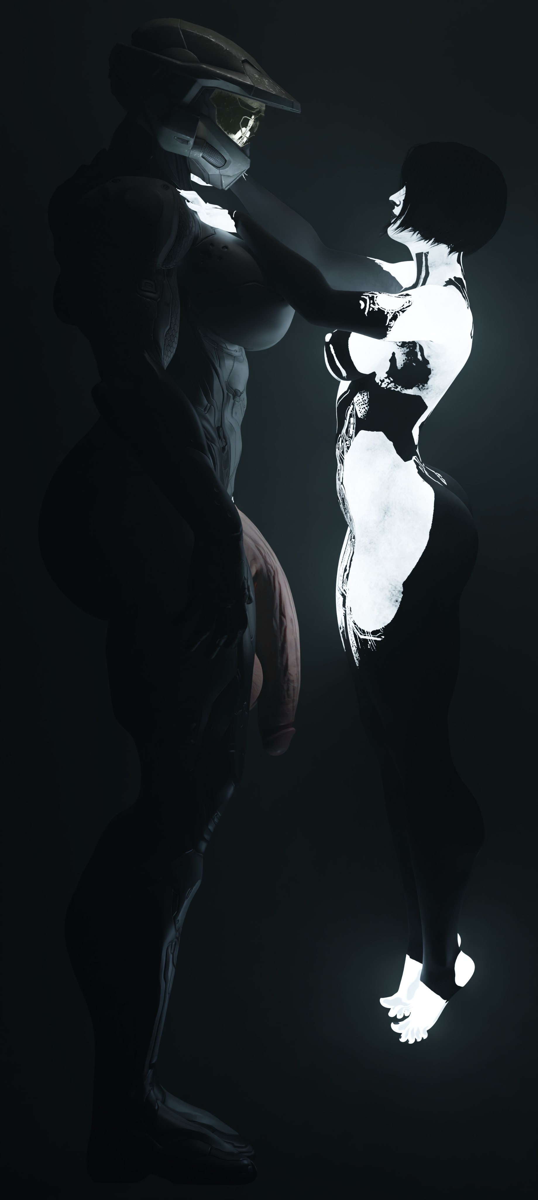 3d, cortana, feet, futanari, halo (series), highres, huge cock, intersex, no artist signature, no source, null, nullus 02, penis, spartan (halo), tagme