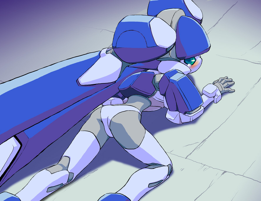 all_fours ass blazermate blush female medarot panties robot robot_girl tear underwear