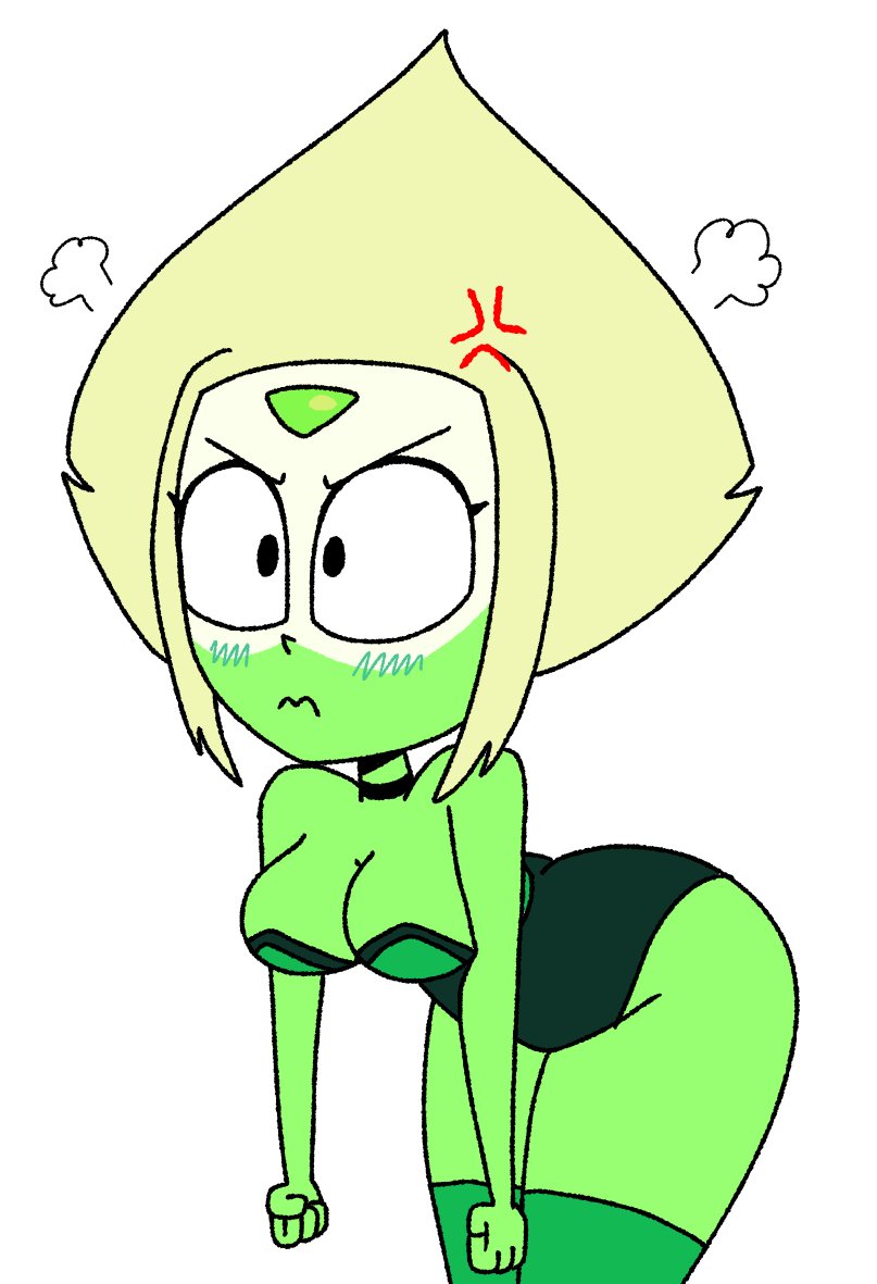 1girls 2023 4_fingers alien alien_girl anger_vein big_ass big_breasts black_eyes blush cartoon_network cute female gem_(species) green_body grey_hair light_yellow_hair montatora-501 omegusmaximus peridot_(steven_universe) steven_universe tagme thick_thighs triangular_hair visor