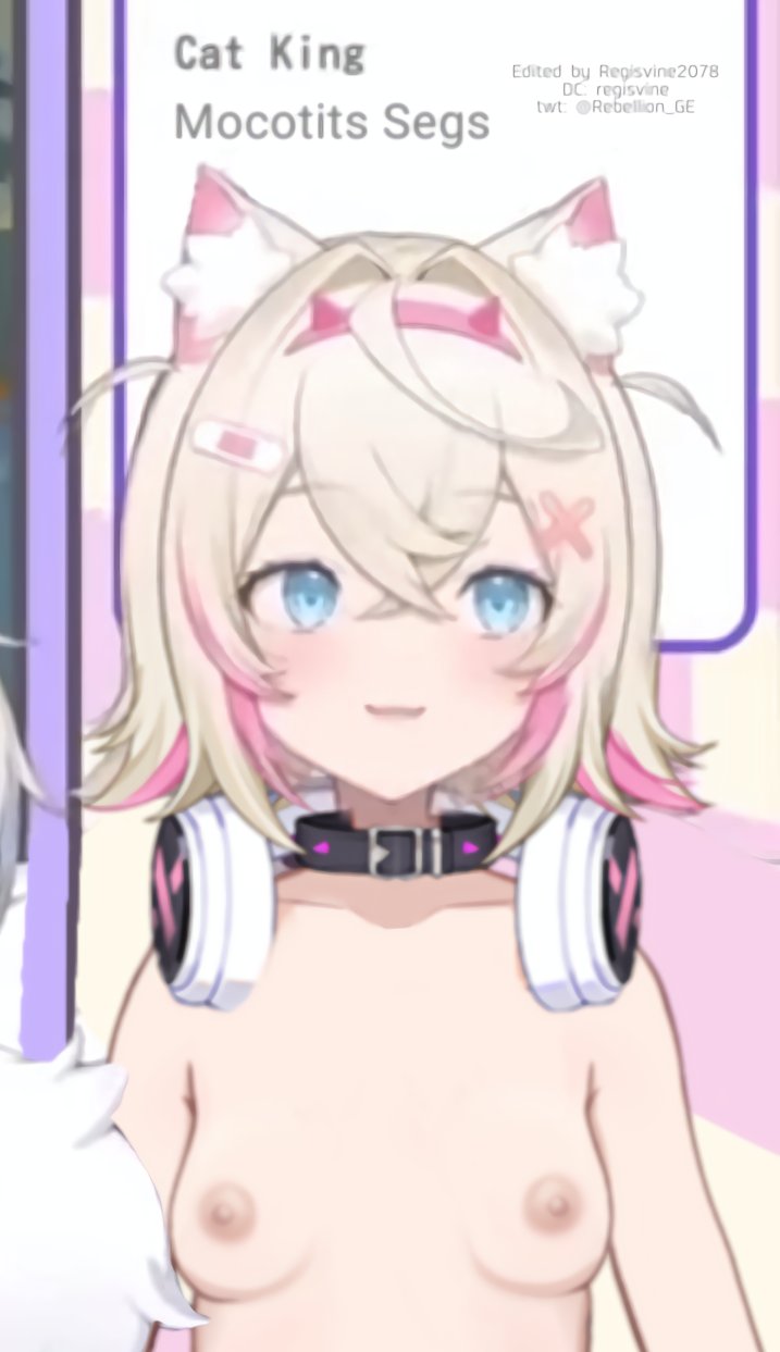 accurate art style, breasts, cute, discord username, female, hololive, hololive english, hololive english -advent-, mococo abyssgard, nude, regisvine2078, small breasts, virtual youtuber