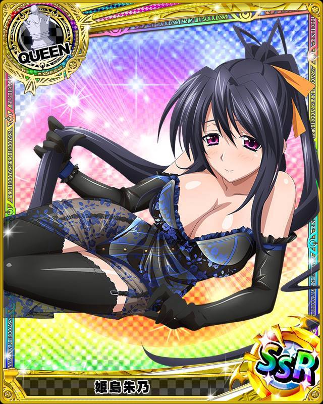 1girls, akeno himejima, animius, arm support, arms, bare shoulders, black gloves, black hair, black thighhighs, blue dress, blush, breasts, cleavage, dress, elbow gloves, female, garter belt, garter straps, gloves, hair between eyes, hair grab, hair ribbon, high school dxd, large breasts, legs, looking at viewer, lying, on side, ponytail, purple eyes, ribbon, see-through, shiny, shiny hair, shiny skin, smile, solo, strapless, strapless dress, thighhighs, tied hair, very long hair