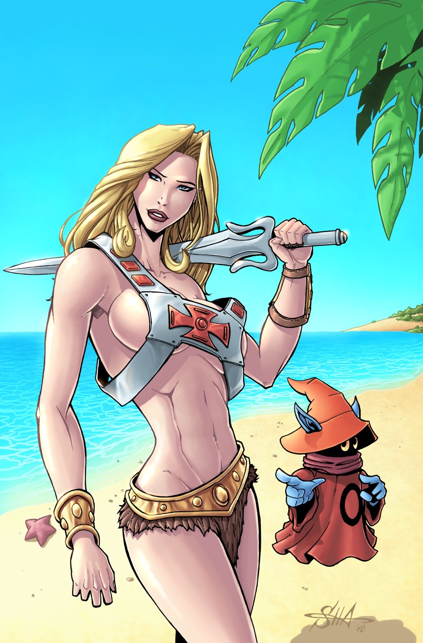 big_breasts masters_of_the_universe orko sha_(artist) she-ra she-ra_princess_of_power sideboob