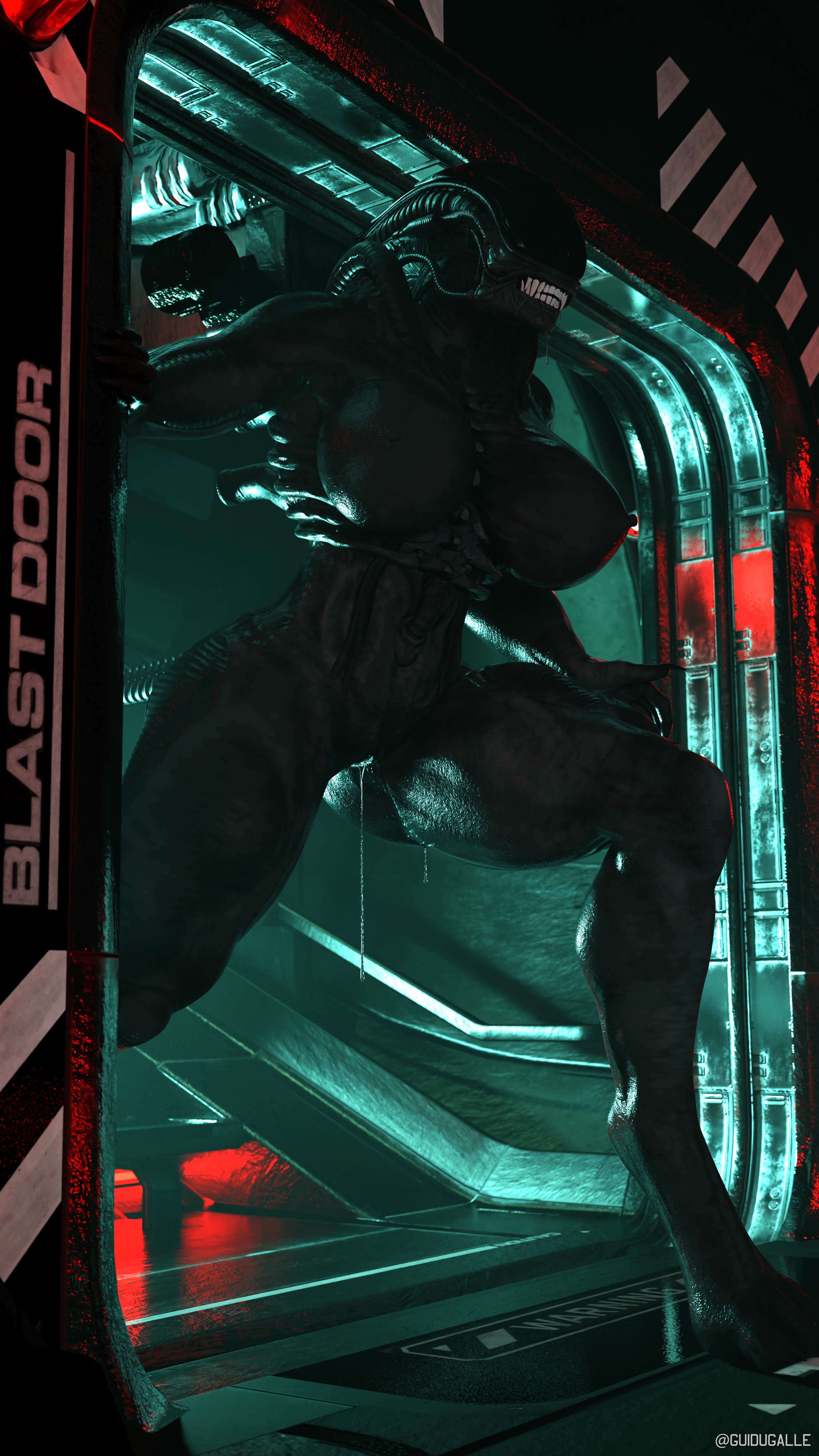 1girls, 3d, alien, alien (franchise), ass, big ass, big breasts, bimbo, black body, breasts, dark skin, dark-skinned female, dripping, dripping cum, female, female only, female xenomorph, femomorph, guidugalle, guimontag, nipples, pussy, pussy juice, pussy juice drip, saliva, sci-fi, smooth skin, solo, solo female, xenomorph