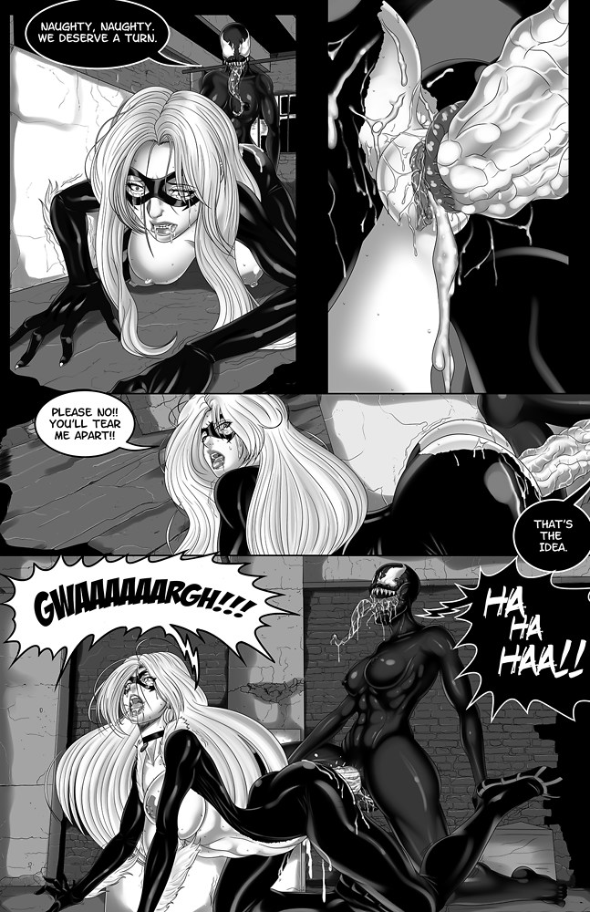 black_cat_(marvel) comic cum_in_ass cum_in_pussy doggy_style felicia_hardy floor_sex futa_on_female futanari intersex marvel masked masked_female monochrome muscular_female muscular_futanari naranjou nipples penis pussy rape raped_by_monster ripped_clothing she-venom spider-girl spider-man_(series) text_bubble tongue_out veiny_penis white_hair