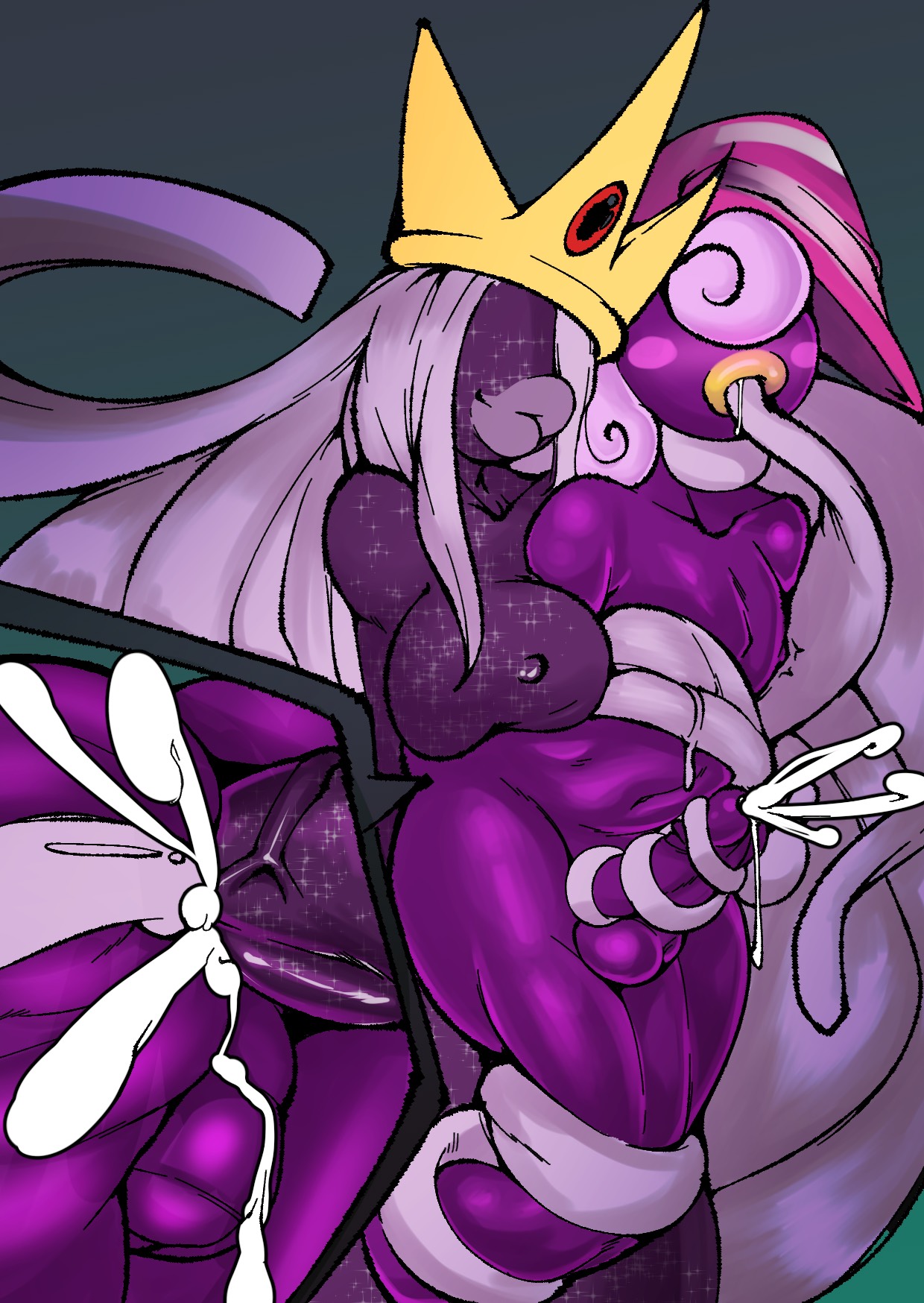 anal, breasts, cum, ejaculation, femboy, flat chest, flat chested, futa on male, futanari, hat, hung bottom, intersex, male, mario (series), nintendo, noodledoodles, orgasm, paper mario, paper mario: the thousand-year door, penis, shadow queen, soulteam, vivian (paper mario), witch hat