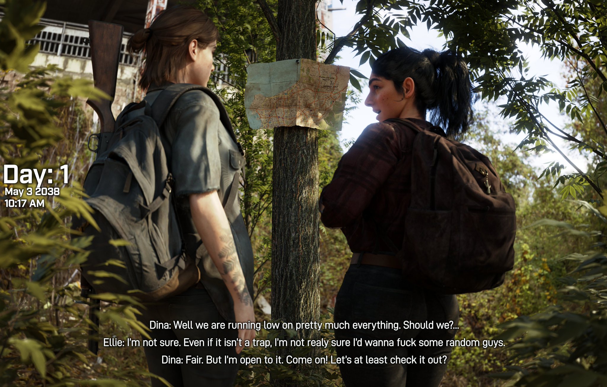 2girls, 3d, big ass, big breasts, breasts, brown hair, comic, comic page, curvaceous, curvy, curvy figure, dina (the last of us), dinoboy555, ellie (the last of us), ellie williams, english text, female, female only, hips, hourglass figure, large ass, large breasts, light skin, light-skinned female, map, mature, mature female, medium breasts, middle eastern, multiple females, multiple girls, naughty dog, olive skin, slim waist, subtitled, text, the last of us, the last of us 2, thick, thick hips, thick legs, thick thighs, thighs, tomboy, voluptuous, waist, weapon, wide hips
