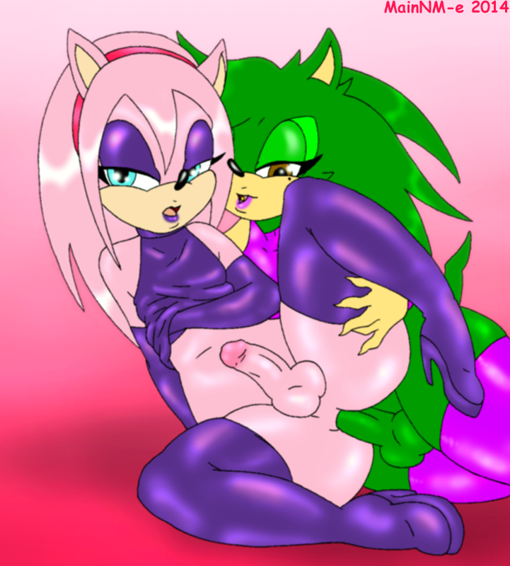 2014 2boys androgynous balls bimbo crossdressing elbow_gloves femboy gay girly high_heel_boots high_heels mainnm-e male no_humans non-human penis scourge_the_hedgehog sonic_(series) thighhighs trap trap_on_trap yaoi