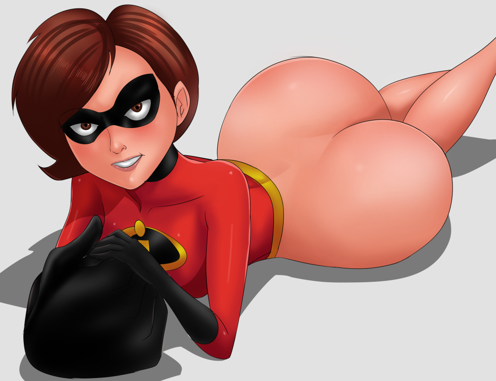 1girls, ass, blush, bottomless, disney, elastigirl, female, female only, helen parr, huge ass, looking at viewer, pixar, smooth skin, solo, the incredibles, thelorope