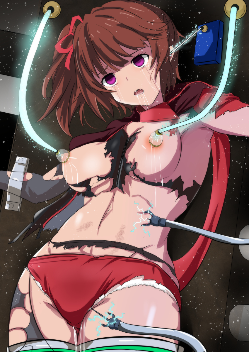 1girls artist_name artist_request breasts breasts_milk breasts_out breasts_out_of_clothes brown_hair captured captured_heroine clothed clothing crying crying_with_eyes_open ear_fuck empty_eyes female female_focus female_only hanabi_ichijo heroine heroine_in_trouble injection large_breasts lifeless_eyes machine machine_bondage nipple_play nipples open_mouth organs orgasm purple_eyes pussy pussy_ejaculation pussy_juice pussy_juice_drip pussy_juice_string pussy_juice_trail robot_tentacles scarlet_nexus short_hair skirt squirting_milk sucking_nipples sucking_tip taser tears tentacle thick thick_legs thick_thighs thighhighs thighs torn_clothes torn_clothing torn_legwear torn_pantyhose torn_skirt underwear