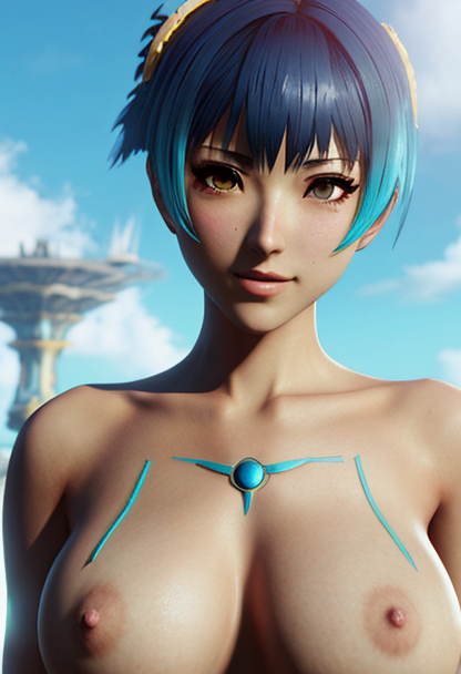 1girls 3d 3d_(artwork) ai ai_generated blue_hair breasts brown_eyes core_crystal core_crystal_(xenoblade) flame_hair looking_at_viewer monolith_soft naked naked_female nintendo nipples nude nude_female sena_(xenoblade) xenoblade_(series) xenoblade_chronicles_(series) xenoblade_chronicles_3