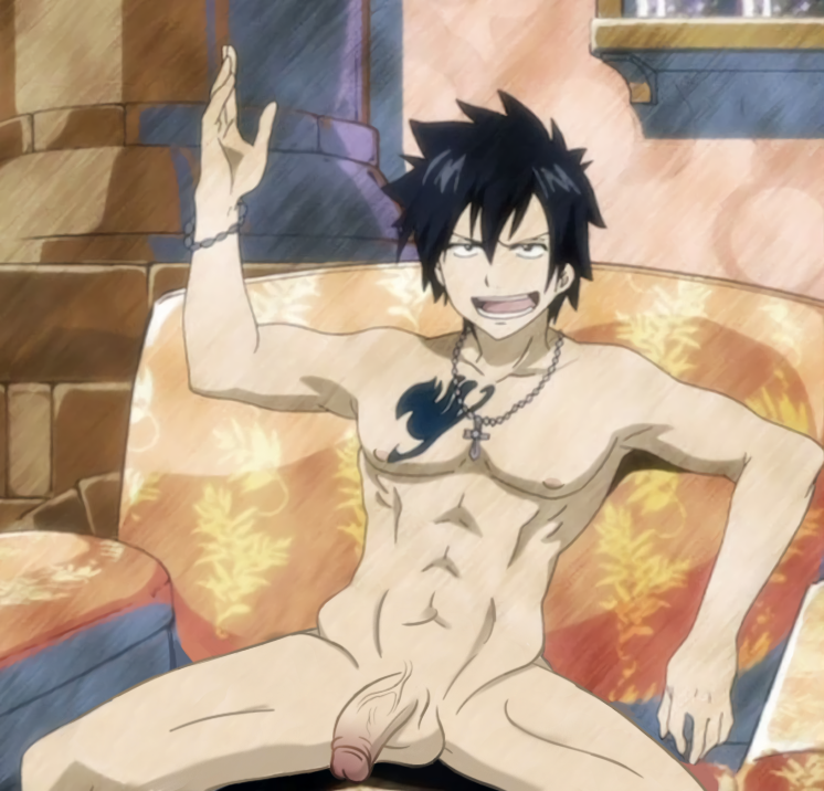 1boy abs balls ballsack black_hair dhlinez dickhead_edits dickheadz334 edit fairy_tail foreskin foreskin_folds gray_fullbuster human intact lean_muscle male male_nipples male_only necklace pecs penis retracted_foreskin screencap screenshot screenshot_edit scrotum semi-erect shaved_crotch smooth_skinned_male solo tattoo testicles uncut veiny_penis