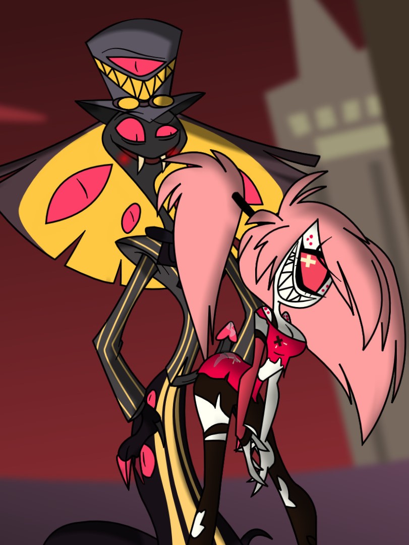 assjob blush cherri_bomb_(hazbin_hotel) cum edging hazbin_hotel hetero sir_pentious_(hazbin_hotel) yunowu