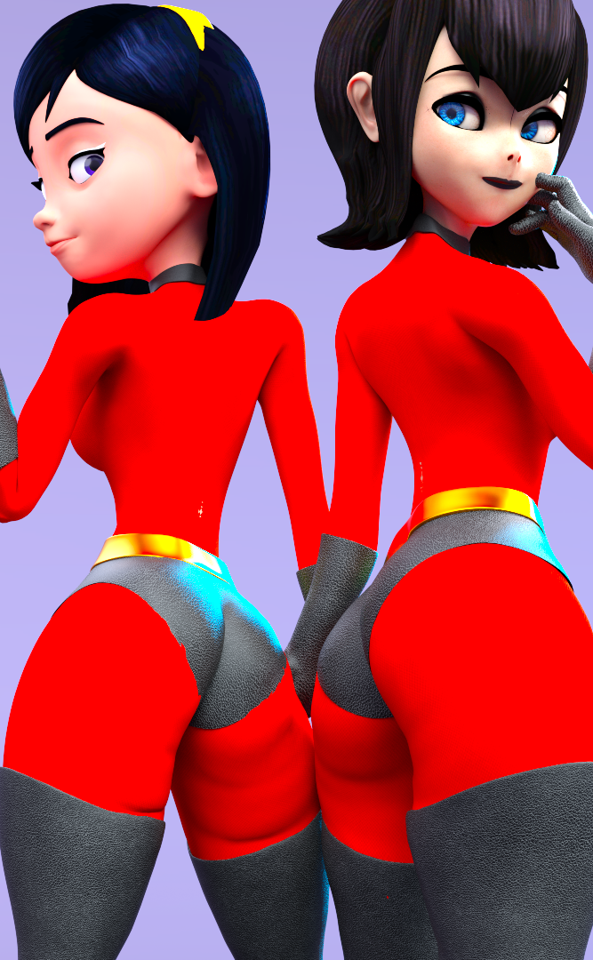 2girls 3d aged_up ass big_breasts breasts crossover curvaceous curvy curvy_figure digital_media_(artwork) disney female hips hotel_transylvania hourglass_figure legs light-skinned_female light_skin mavis_dracula multiple_girls pixar slim_waist the_incredibles thick thick_legs thick_thighs thighs upper_body vampire vampire_girl vampiress violet_parr voluptuous vtemp waist wide_hips