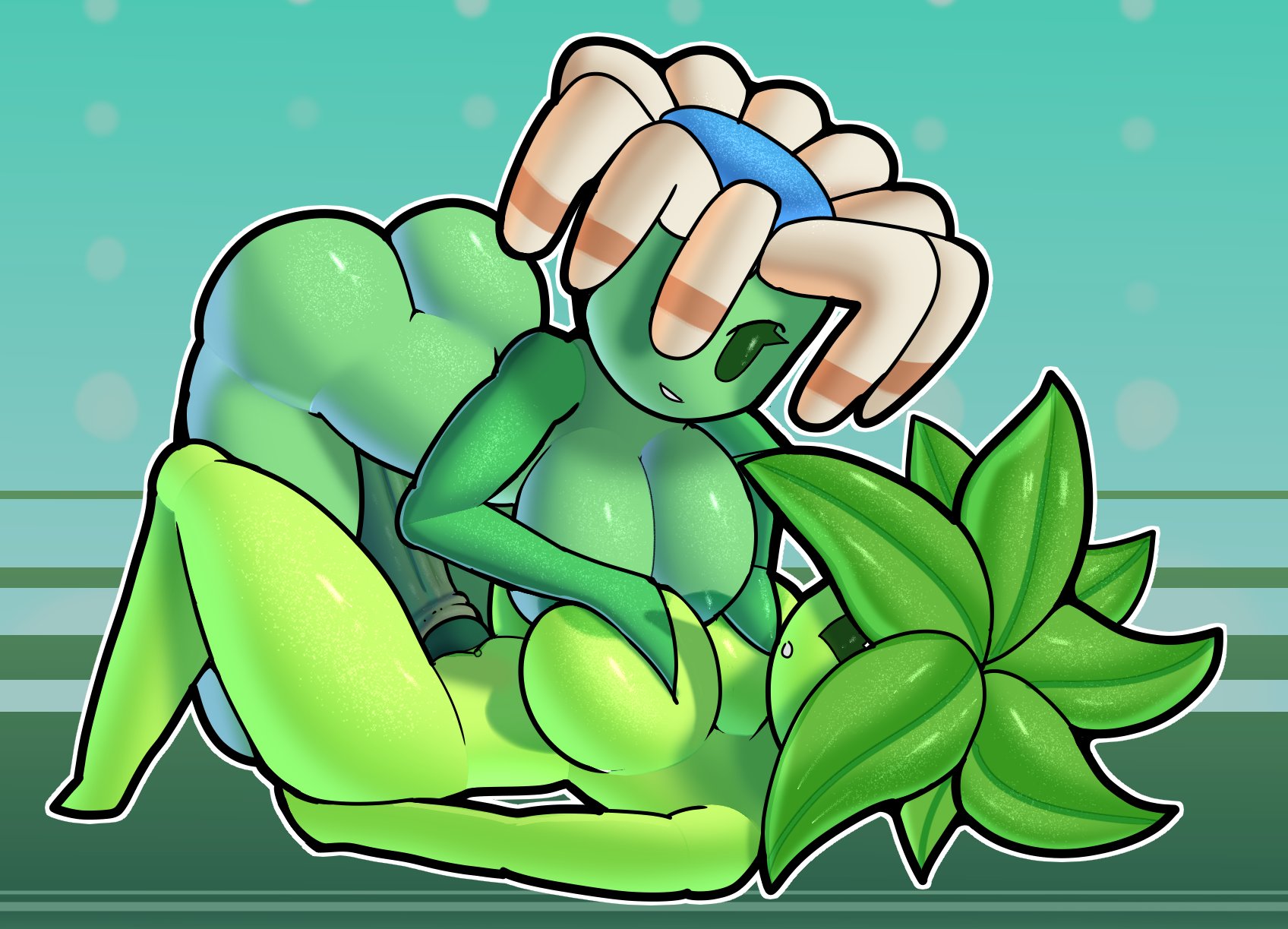 1futa, 1girls, big breasts, bloomerang (pvz), breasts, doregami, female, futanari, intersex, plants vs zombies, plants vs zombies 2: it's about time, tagme, umbrella leaf (pvz), yuri