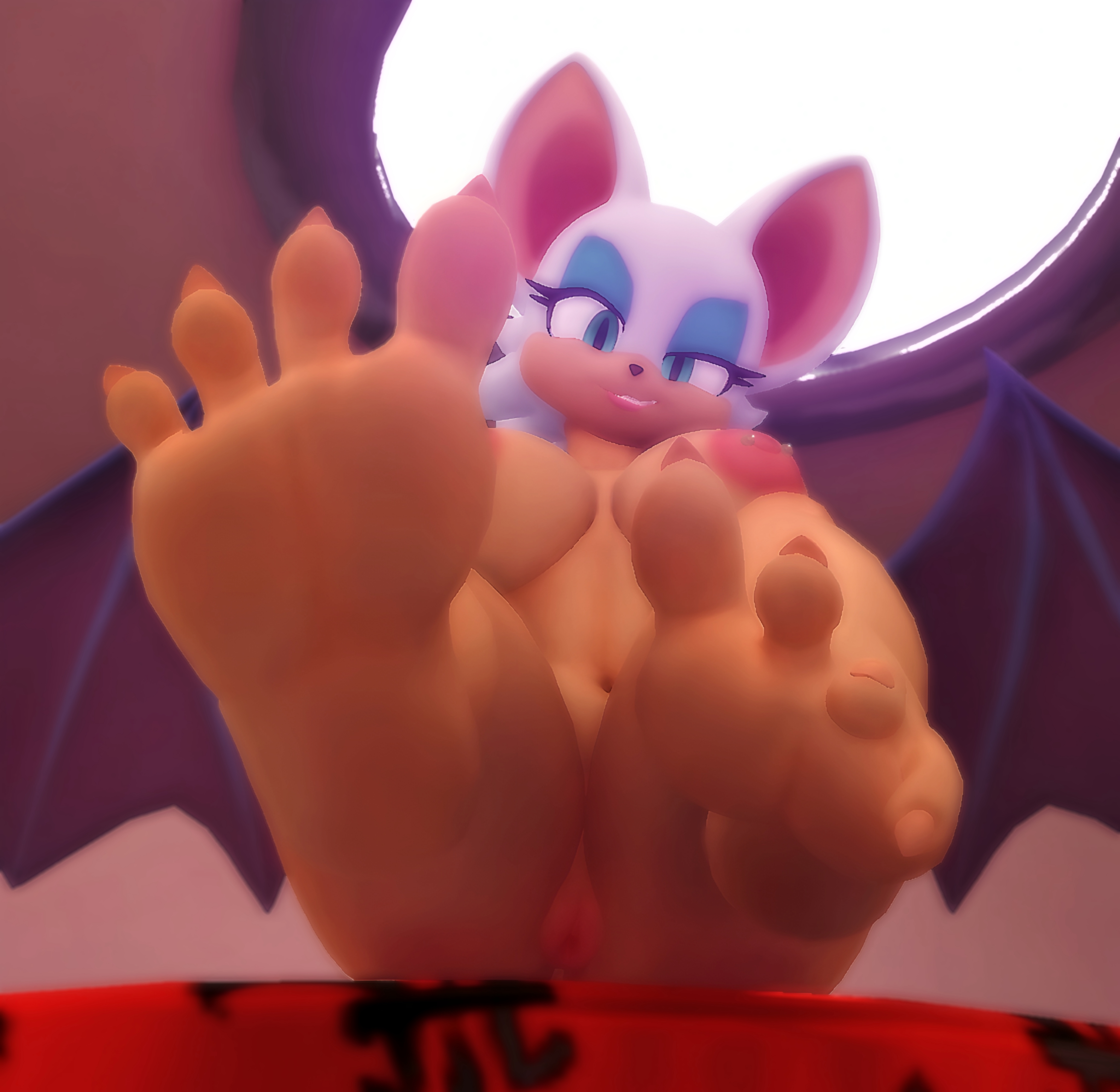 3d, 3d model, ass, bat, big ass, big breasts, breasts, dominant, feet, feet focus, female, foot fetish, foot focus, furry, furry female, mobian, mobian (species), mobian bat, rouge the bat, rouge the bat (valorlynz), sega, sonic (series), sonic adventure 2, sonic the hedgehog (series), taller female, valorlynz, zhipyuwu