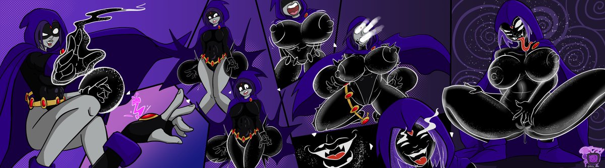absorption, ass expansion, assimilation, brain injection, brainwashing, breast expansion, breast growth, breast growth (enlargement), breasts, corruption, dc, dc comics, dizzytube, female, pussy, raven (dc), teen titans, thigh expansion, tongue, tongue out, transformation, transformation sequence, vaginal penetration