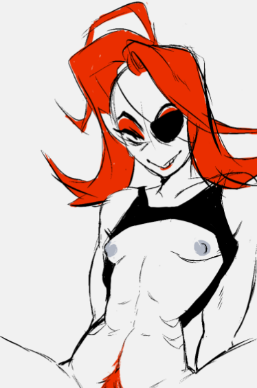 breasts gummypron nipples pubic_hair undertale undyne