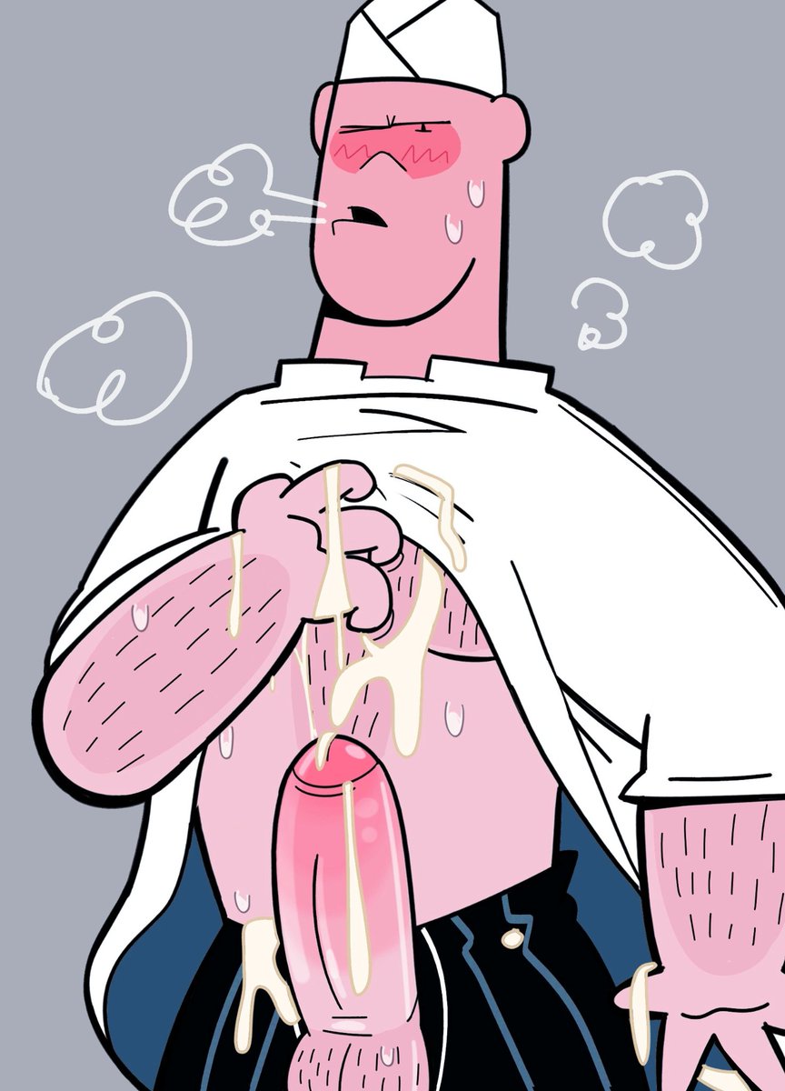 blush cum cum_on_body hamburg_(kid_cosmic) kid_cosmic_(series) male_only masculine netflix penis_out shirt_lift solo tagme tagme_(artist) uniform