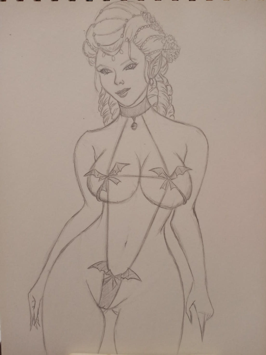 1girls big_breasts female female_only isabella_von_carstein nghiluu sketch solo vampire vampire_counts warhammer_(franchise) warhammer_fantasy wide_hips