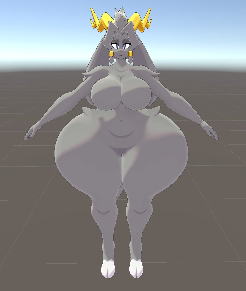 3d big_ass big_breasts breasts bubble_butt female furry huge_ass nonarycubed pseudoregalia sybil_(pseudoregalia) thick_thighs wide_hips