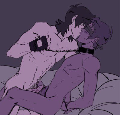 2boys, abs, arms behind back, blindfold, bound wrists, collar, erection, gay, kissing, leash, male, male only, multiple boys, multiple males, nude, penis, penises touching, yaoi