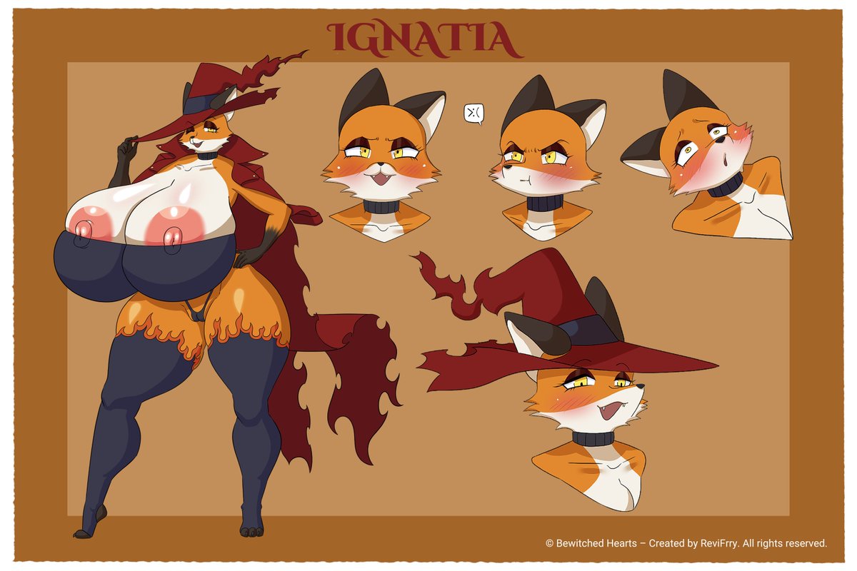 2d 2d_(artwork) 2d_artwork bewitched_hearts character_name character_sheet choker copyright_name expressions eyeshadow fox fox_ears fox_girl foxgirl furry furry_female furry_only happy hourglass_figure huge_ass huge_breasts ignatia_(bewitched_hearts) jacket jacket_on_shoulders lipstick multicolored_fur pinup pout pouting pussy_peek revifrry shiny surprised tagme thick_ass thick_thighs thigh_gap thighhighs thighs witch witch_hat yellow_eyes