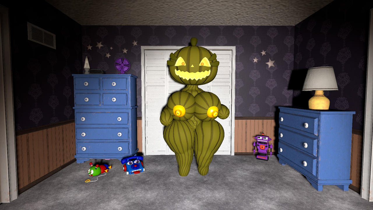 3d big_breasts breasts cute female five_nights_at_freddy's five_nights_at_freddy's_4 halloween imminent_sex jack_o_pumpkin_(fnaf) looking_at_viewer nude pumpkin_girl pumpkin_head solo source_filmmaker standing