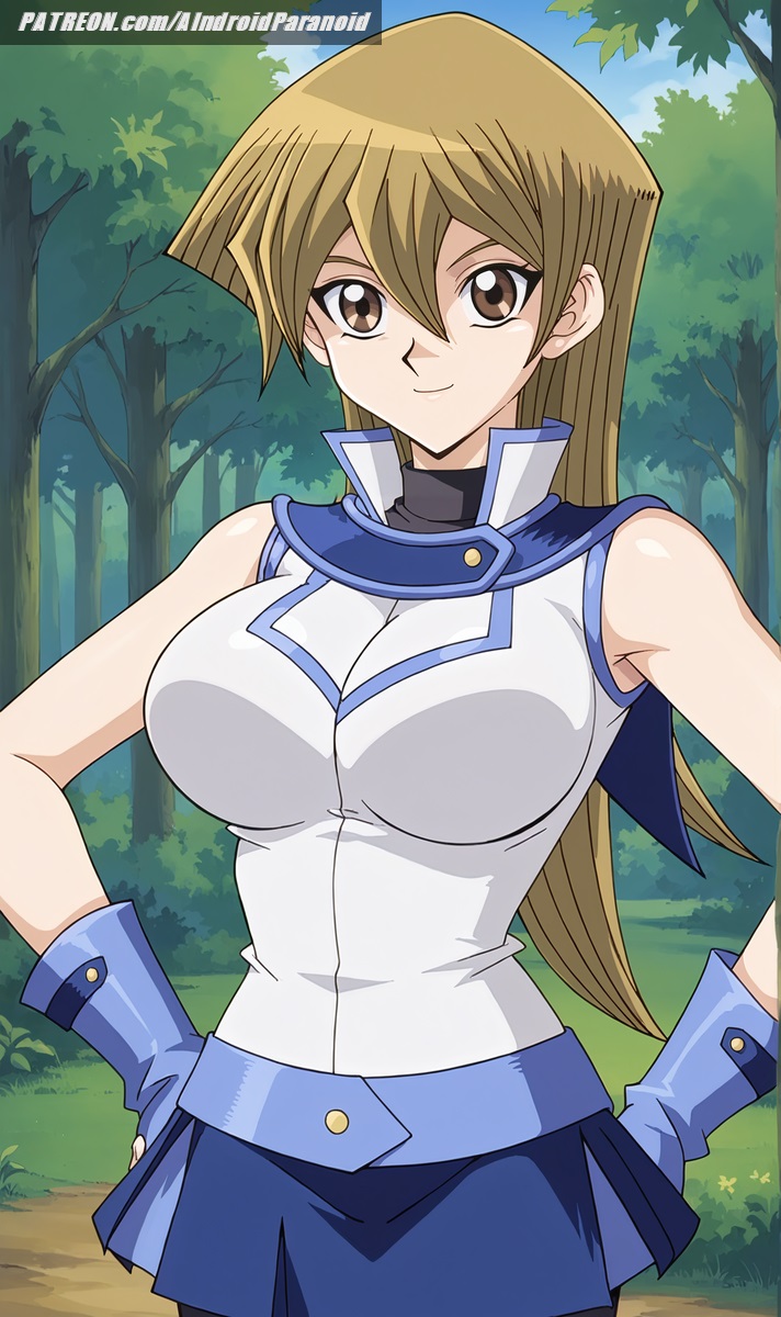 ai_generated aindroidparanoid alexis_rhodes ass asuka_tenjoin big_ass big_breasts blonde_hair breasts busty curvy cute duel_monster fat_ass female female_only forest gold_eyes hands_on_hips hips huge_breasts large_breasts long_hair narrow_waist outdoors school_uniform schoolgirl shirt skirt slim_waist stable_diffusion straight_hair tenjouin_asuka voluptuous waist wide_hips yellow_eyes yu-gi-oh! yu-gi-oh!_gx