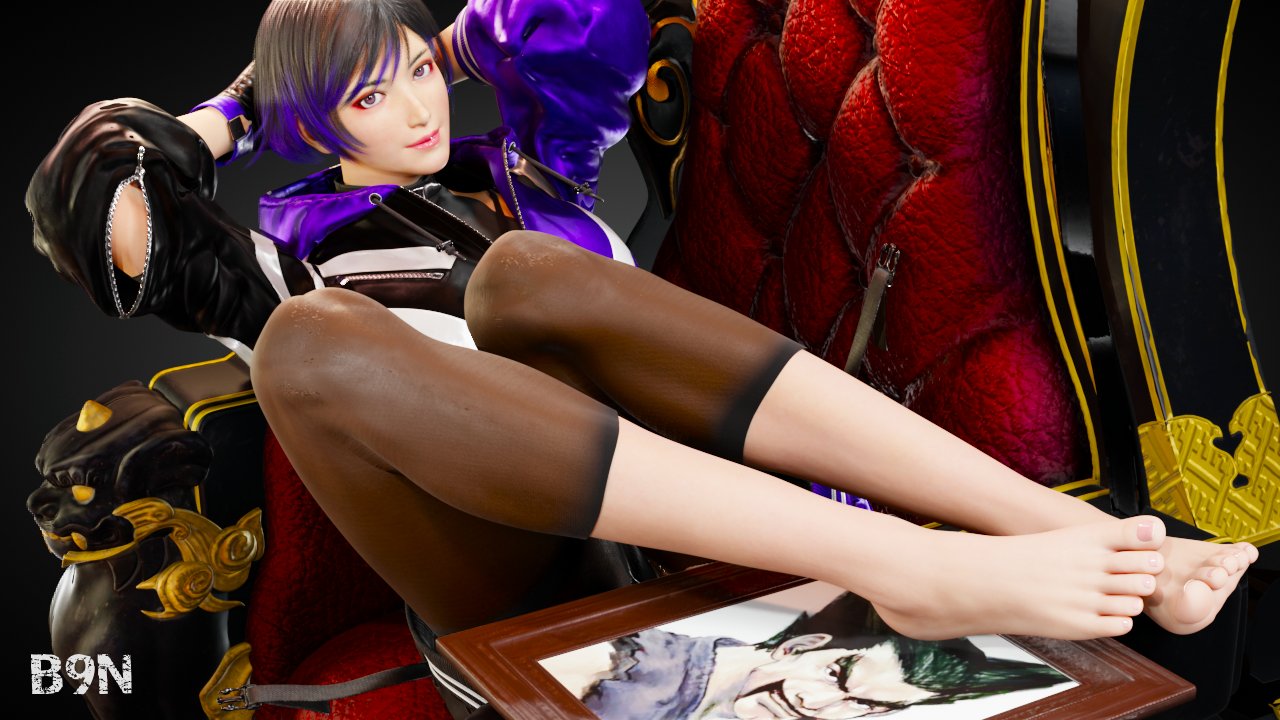 1girls b9n barefoot father_and_daughter feet female female_only foot_fetish heihachi_mishima reina_mishima tekken tekken_8 thick_thighs young_heihachi