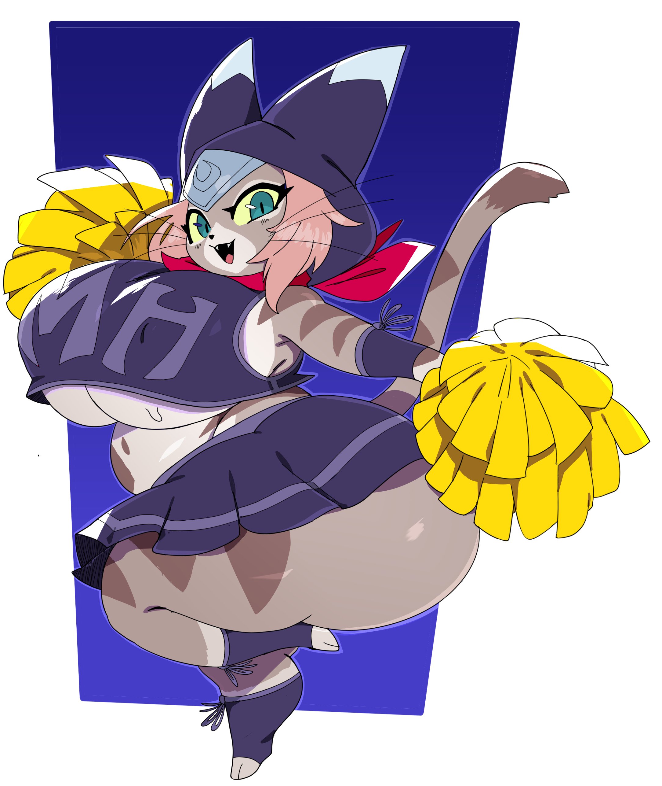 1girls, alternate body type, alternate breast size, ass, big ass, big breasts, big butt, breasts, cheerleader, cropped, cropped image, cyberlord1109, female, female focus, furry, furry female, furry only, glitchlord8391, large ass, large breasts, large butt, looking at viewer, monster hunter, monster hunter stories, tsukino (monster hunter stories)