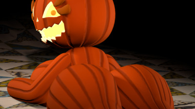 3d ass big_breasts breasts cute female five_nights_at_freddy's five_nights_at_freddy's_4 halloween jack_o_pumpkin_(fnaf) looking_back nude pumpkin_girl pumpkin_head solo source_filmmaker