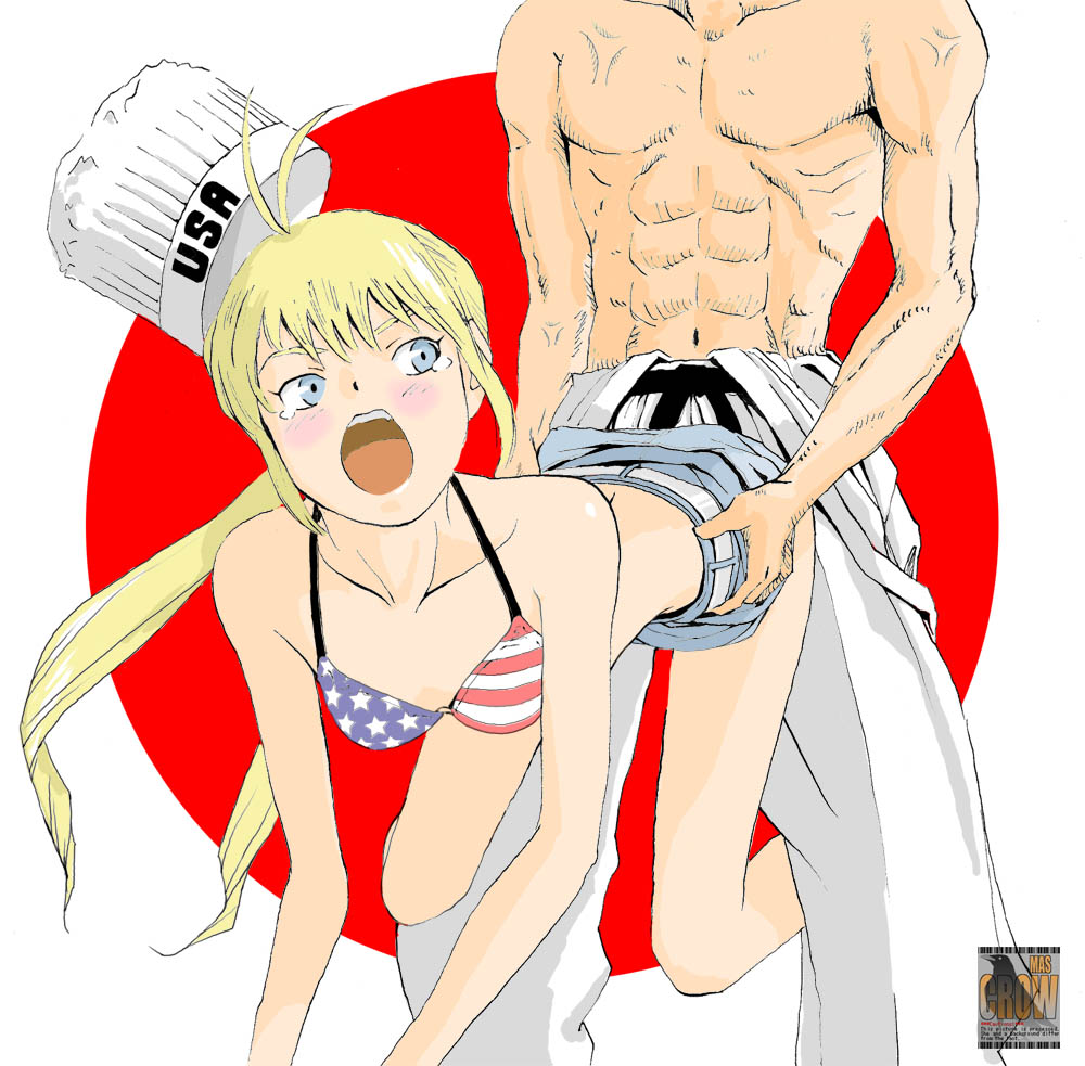 american_flag american_flag_bikini monica_adenauer sex_from_behind tagme twintails yakitate!!_japan