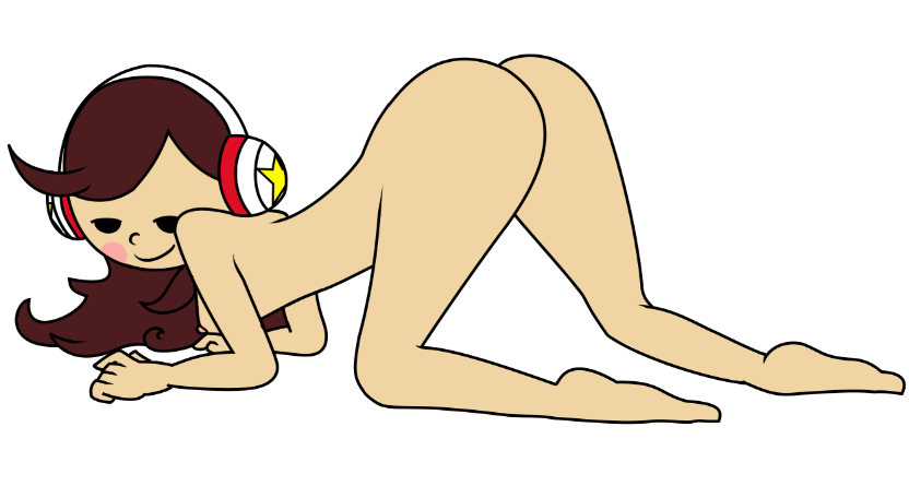 all_fours ass black_eyes brown_hair come_hither female naughty_face nintendo nipples nude rhythm_heaven rhythm_tengoku rhythm_tengoku_gold smile solo yuka_(rhythm_tengoku)